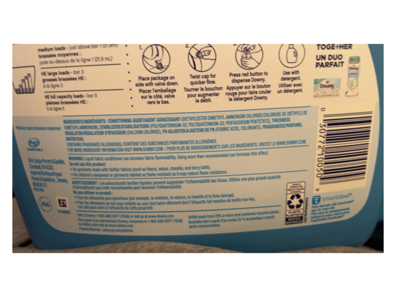 Downy Ultra Brise Pure Fabric Conditioner, Clean Breeze Scent, 190 Loads, 140 fl oz/4.16 L