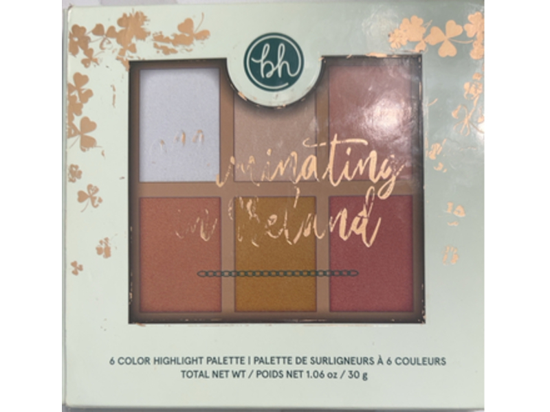 Bh Cosmetics Illuminating 6 Color Highlighter Palette, Rarbeh, 1.06 oz/30 g