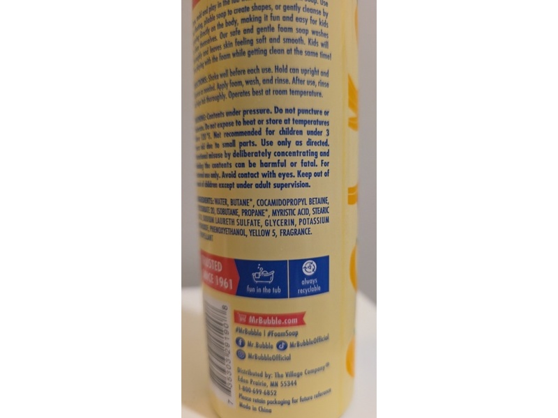 Mr. Bubble Doodle Foam Soap, Banana, 8 oz/ 226.8 g