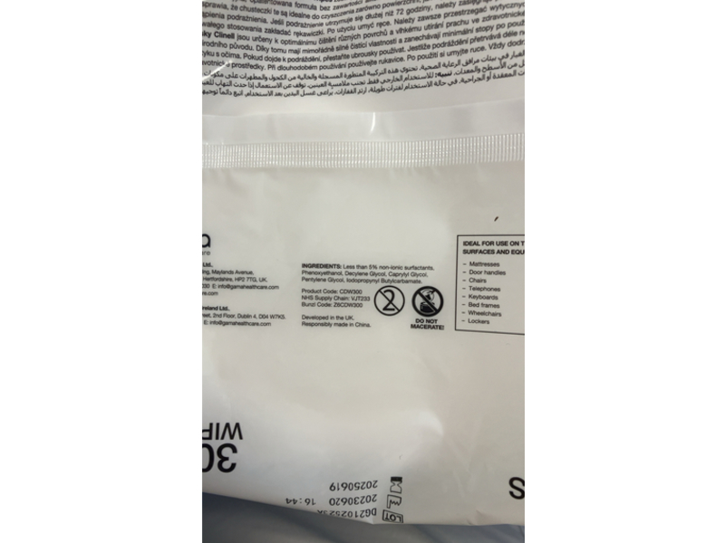 Clinell Economy Multi - Surface Detergent Wipes, 300 Count