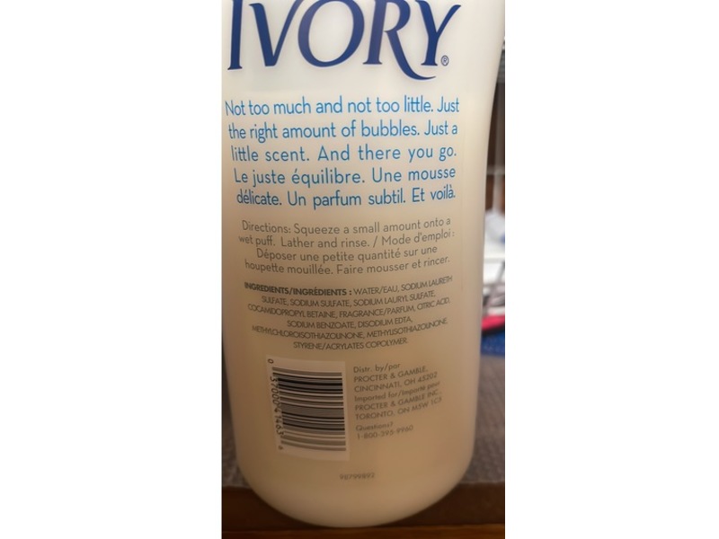 Ivory Simply Ivory Body Wash, 24 fl oz/709 mL