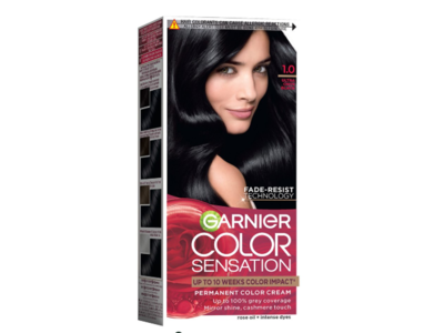 Garnier Color Sensation Permanent Color Cream, 1.0 Ultra Onyx Black