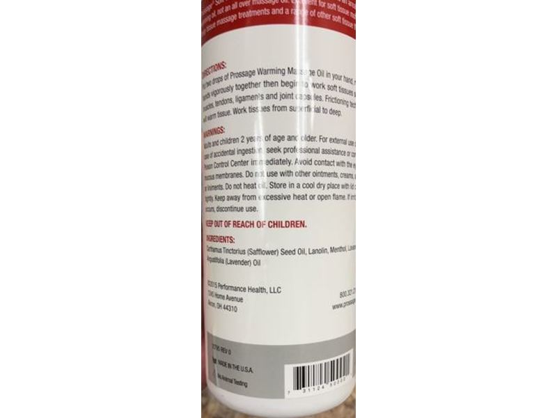 Prossage Warming Massage Oil, Menthol & Lavender Oil, 32 fl oz/946 mL