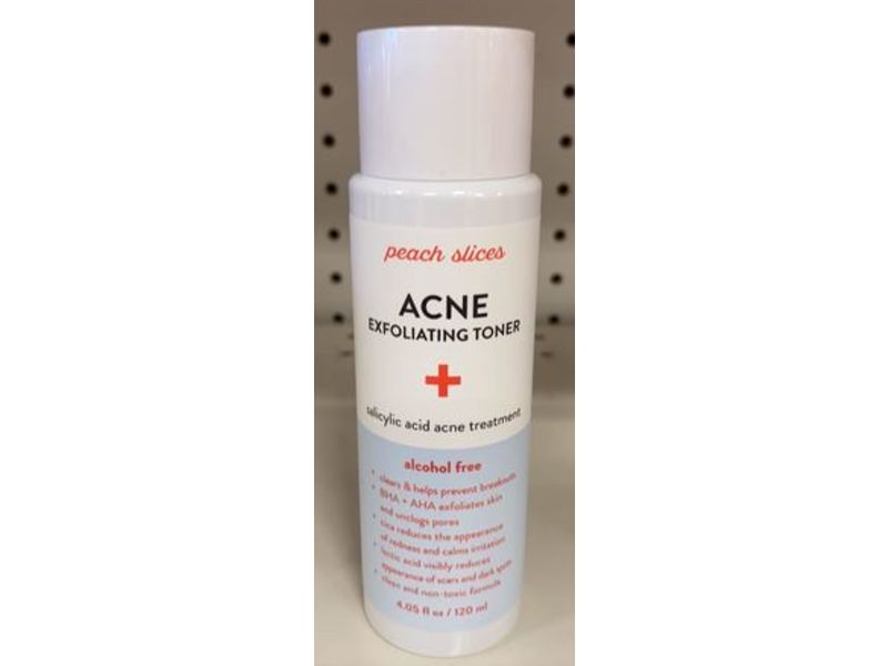 Peach & Lily Peach Slices Acne Exfoliating Toner, Salicylic Acid, 4.05 fl oz/120 mL