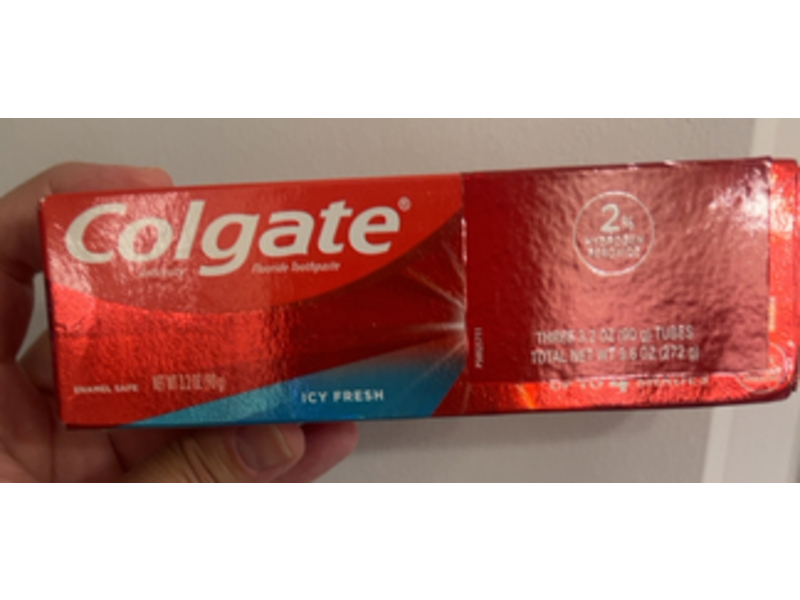 Colgate Optic White Advanced Toothpaste, Icy Fresh, 3.2 oz/90 g, Pack Of 3