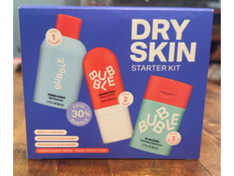 Bubble Dry Skin Starter Kit, 3-step Hydrating Routine