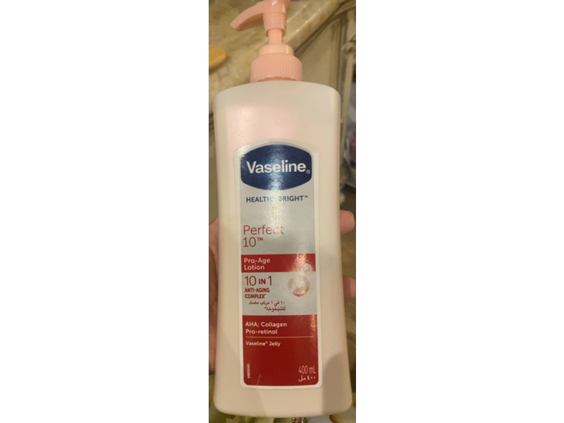 Vaseline Healthy Bright Perfect 10 Pro-Age Lotion, AHA Collagen Pro-retinol 400 mL