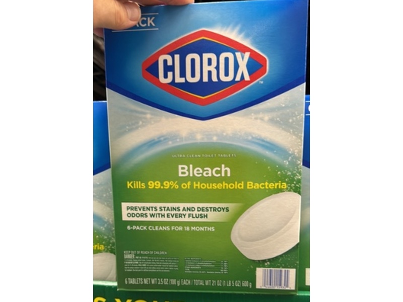 Clorox Bleach Ultra Clean Toilet Tablets, 3.5 oz/100 g, 6 Count