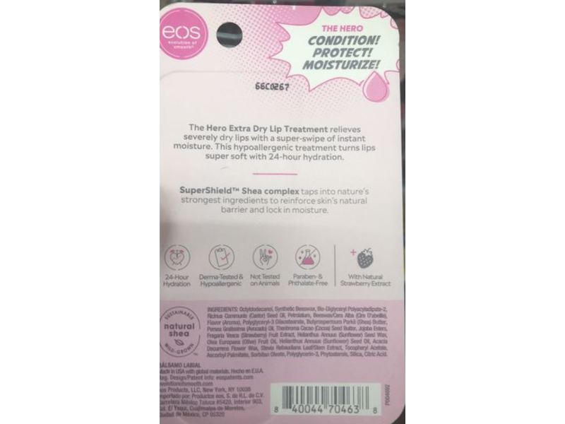 Eos The Hero Extra Dry Lip Balm Treatment, 0.35 fl oz/10 mL