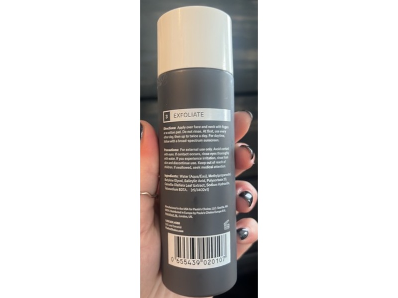 Paula's Choice Exfoliate 2% Bha Liquid Exfoliant, Salicylic Acid, 4 fl oz/118 mL