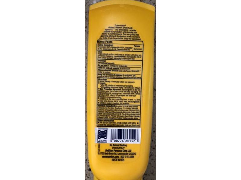 Ocean Potion Sunscreen Lotion, SPF 70, Protect & Nourish, Vitamin D3, 8 fl oz/237 mL