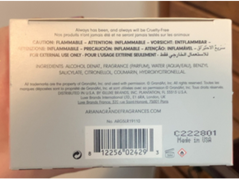 Ariana Grande Thank U Next Eau De Parfum, 1.0 fl oz/30 mL