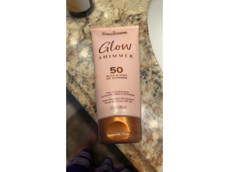 Coppertone Glow Sunscreen Lotion With Shimmer, SPF 50, 5 fl oz/148 mL