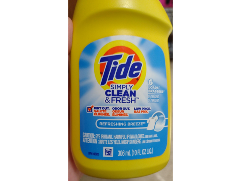 Tide Simply Clean & Fresh Laundry Detergent, Refreshing Breeze, 6 Loads, 10 fl oz/306 mL