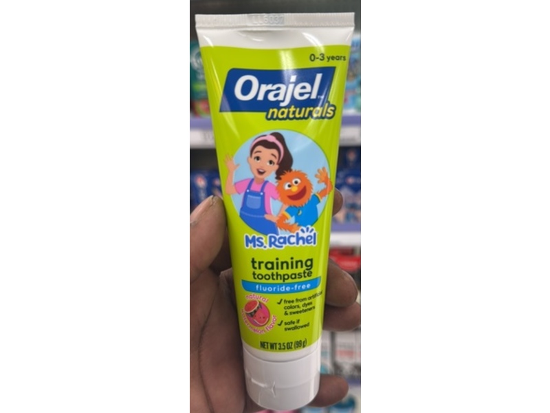 Orajel Naturals Ms.Rachel Training Toothpaste, Watermelon, 3.5 oz/99 g, 0 To 3 Years