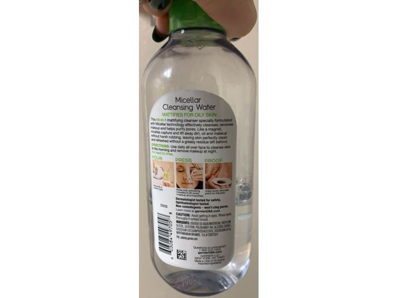 Garnier Skinactive Micellar Cleansing Water, Mattifying, 13.5 fl oz/400 mL