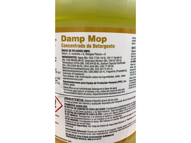 Spartan Damp Mop Detergent Concentrate, 3.79 L