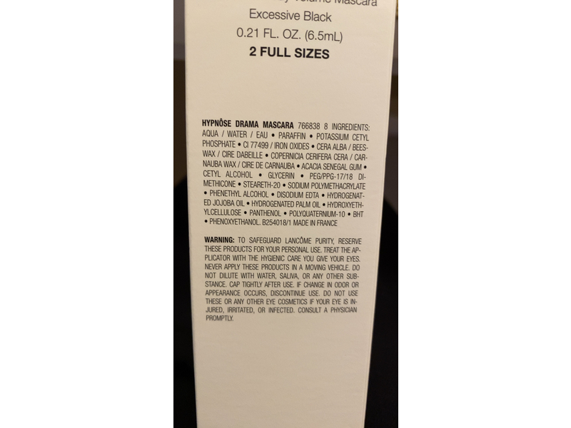 Lancome Ultimate Lash Volume Hypnose Drama Duo Mascara, Excessive Black, 0.21 fl oz/6.5 mL, Pack Of 2