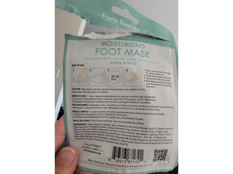 Cala Pure Radiance Moisturizing Foot Masks, 1 Pair, Pack Of 3