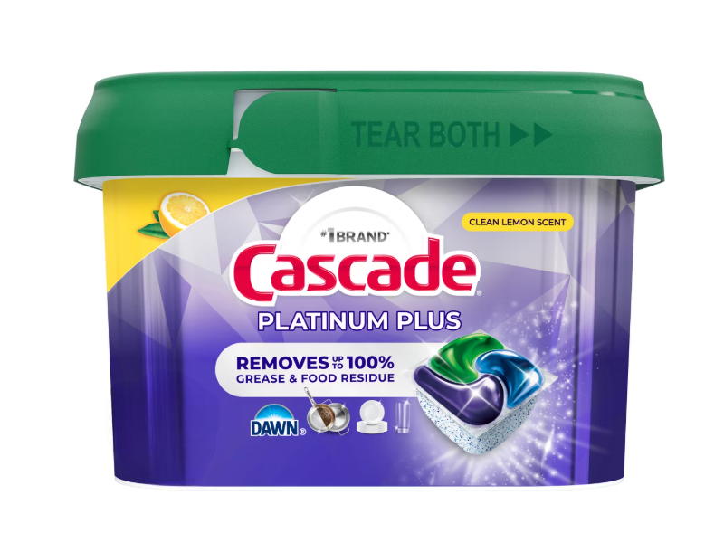 Cascade Platinum Plus Dishwasher Detergent Pods, Clean Lemon Scent, 31 Count