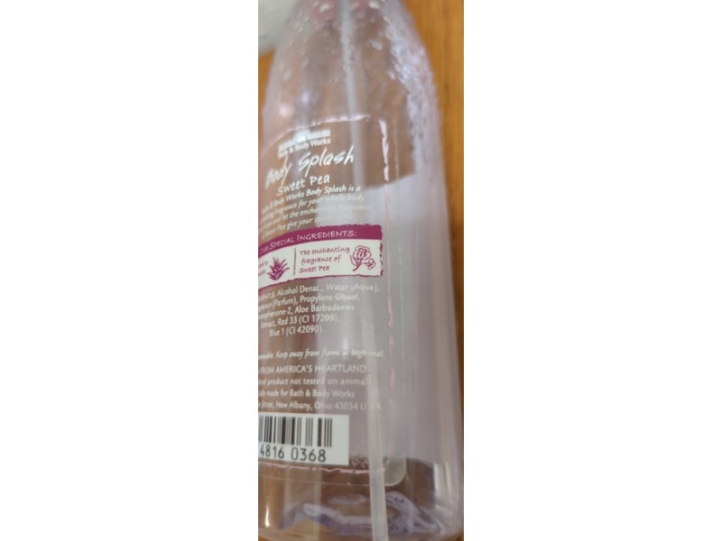 Bath & Body Works Body Splash, Sweet Pea, 8 fl oz/236 mL