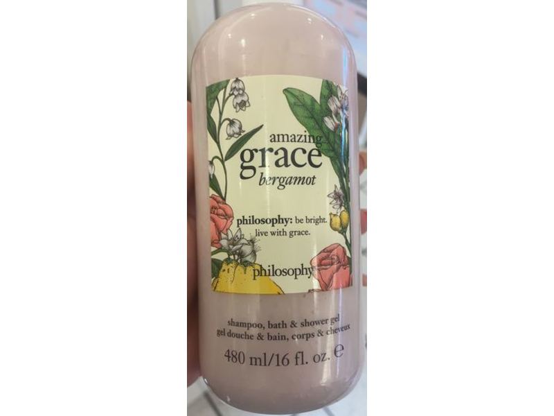 Philosophy Shampoo Bath & Shower Gel, Amazing Grace Bergamot, 16 fl oz/480 mL