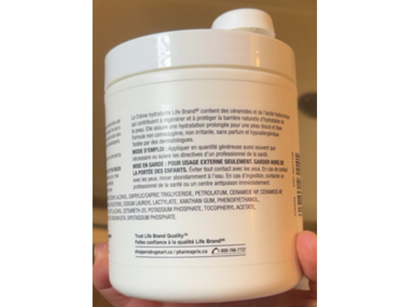 Life Brand Moisturizing Cream, Ceramides & Hyaluronic Acid, 539 g