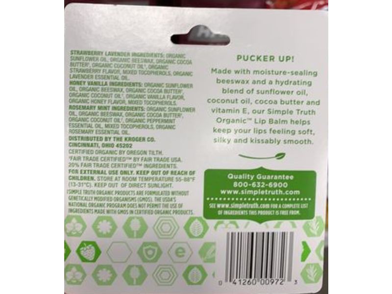 Simple Truth Organic Moisturizing Lip Balm Variety Pack, 0.75 oz/21 g, Pack Of 3