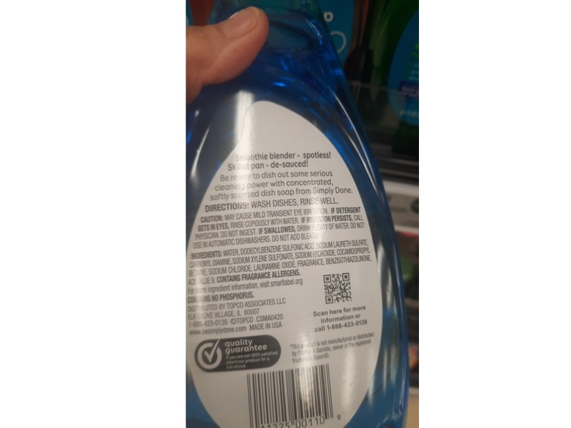 Simply Done Dish Soap, Fresh Scent, 19.4 fl oz/573 mL