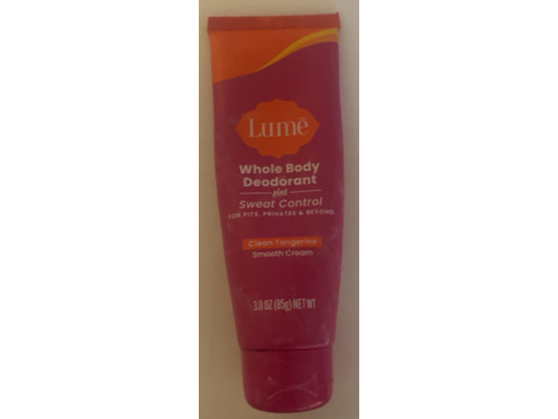 Lume Whole Body Deodorant, Clean Tangerine, 3.0 oz/85 g
