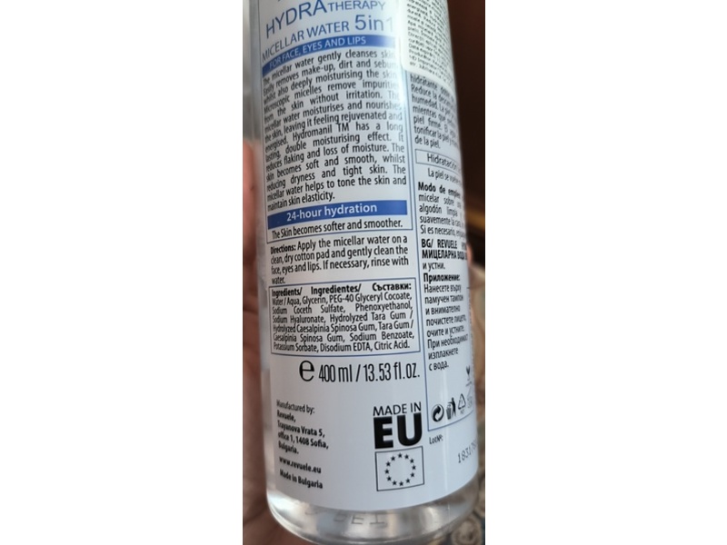 Revuele Hydra Therapy Micellar Water, 13.53 fl oz/400 mL