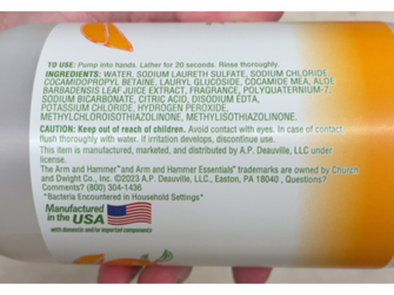 Arm & Hammer Essentials Liquid Hand Soap, Tropical Mango, 14 fl oz/414 mL