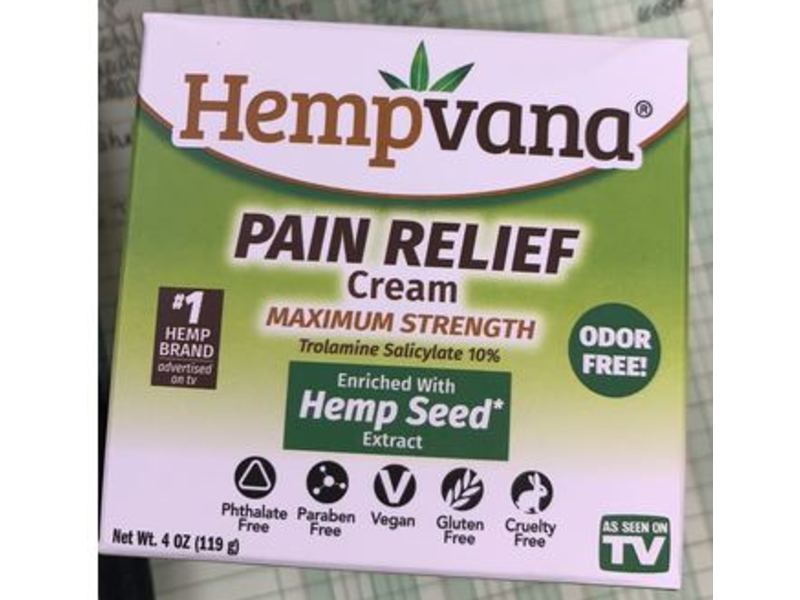 Hempvana Maximum Strength Pain Relief Cream, Hemp Seed Extract, 4 oz/119 g