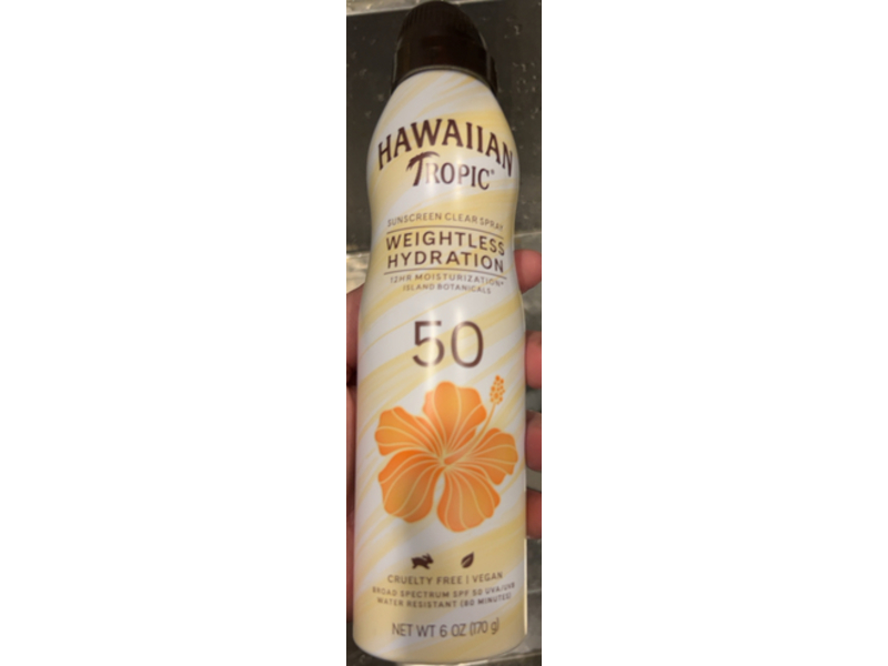 Hawaiian Tropic, Sunscreen Clear Spray, SPF 50, 6 oz/170 g