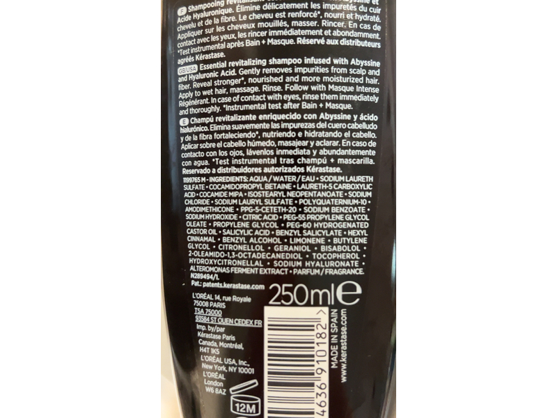 Kerastase Paris Chronologiste Hair & Scalp Essential Revitalizing Shampoo, Abyssine + Hyaluronic Acid, 8.5 fl oz/250 mL