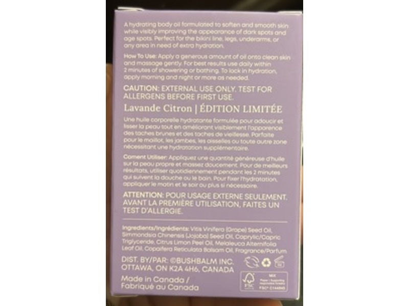 Bushbalm Dark Spot Oil , Lavender Lemon, 1 fl oz/30 mL