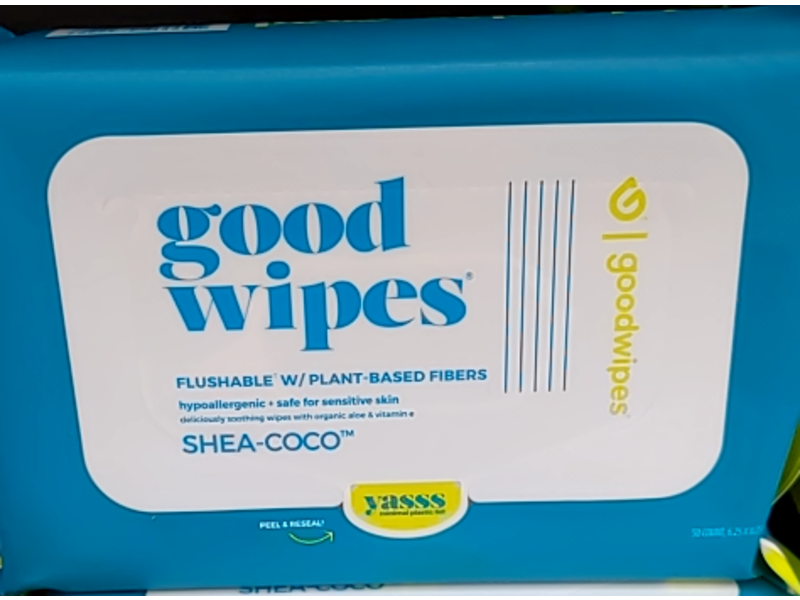 Goodwipes Flushable Wipes, Shea Coco, 60 Count, Pack Of 3