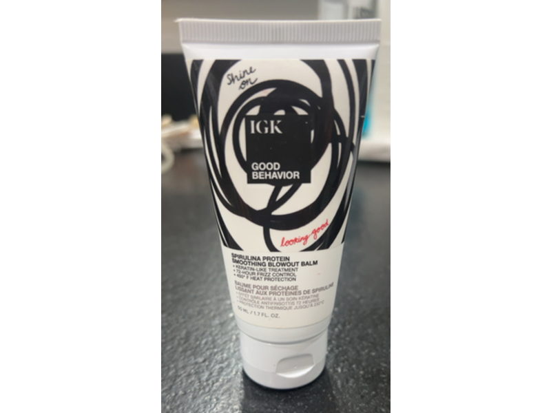 Igk Good Behavior Spirulina Protein Smoothing Blowout Balm, 1.7 fl oz/50 mL