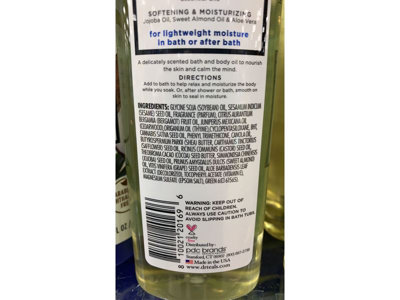 Dr Teal's Moisturizing Bath & Body Oil, Moisture + Relaxing, Cannabis Sativa Hemp Seed Oil, 8.8 fl oz/260 mL