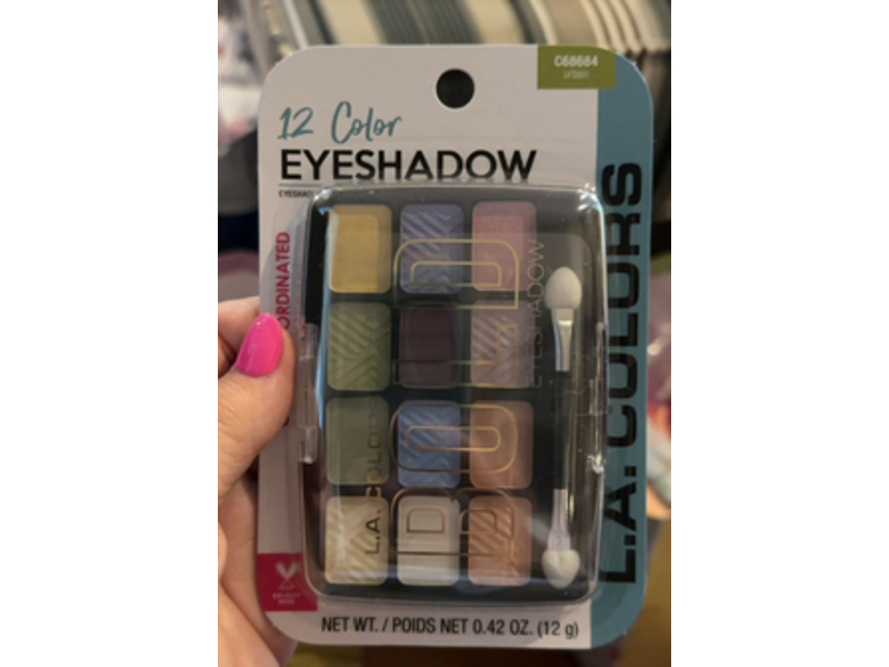 L.A. Colors 12 Color Bold Color Coordinated Eyeshadow, C68684 Urban, 0.42 oz/12 g