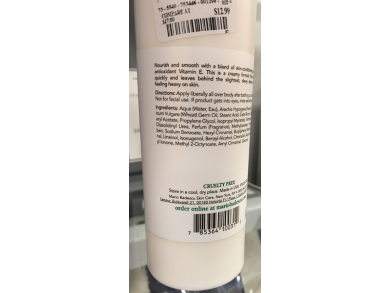 Mario Badescu Skin Care Body Lotion, Wheat Germ,16 fl oz/472 mL