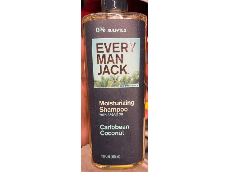 Every Man Jack Moisturizing Shampoo, Caribbean Coconut, 12 fl oz/355 mL