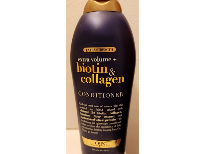 Ogx Extra Strength Volume+ Conditioner, Biotin & Collagen, 25.4 fl oz/750 mL