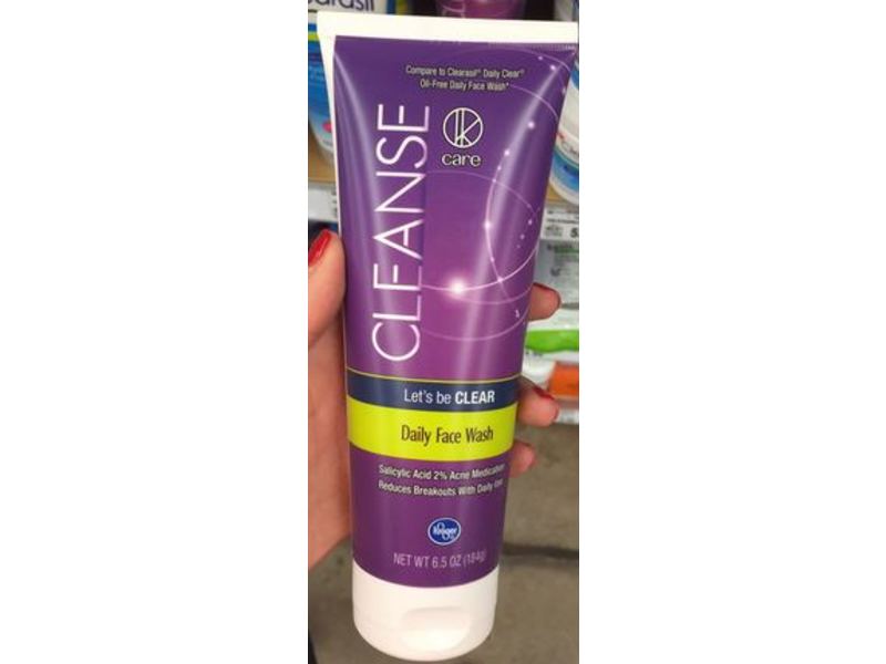 Kroger Let's Be Clear Daily Face Wash, Salicylic Acid 2%, 6.5 oz/184 g