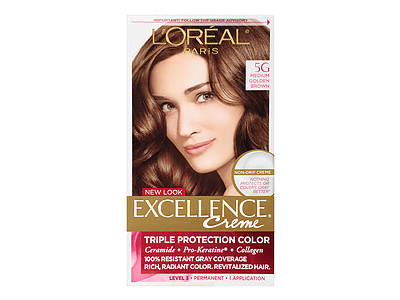 L'Oreal Excellence Creme Permanent Hair Color, 5G Medium Golden Brown