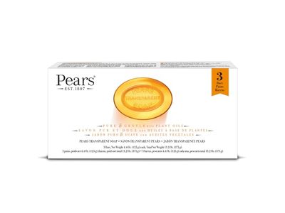 Pears Pure & Gentle Transparent Soap, 4.4 oz/125 g, 3 Count
