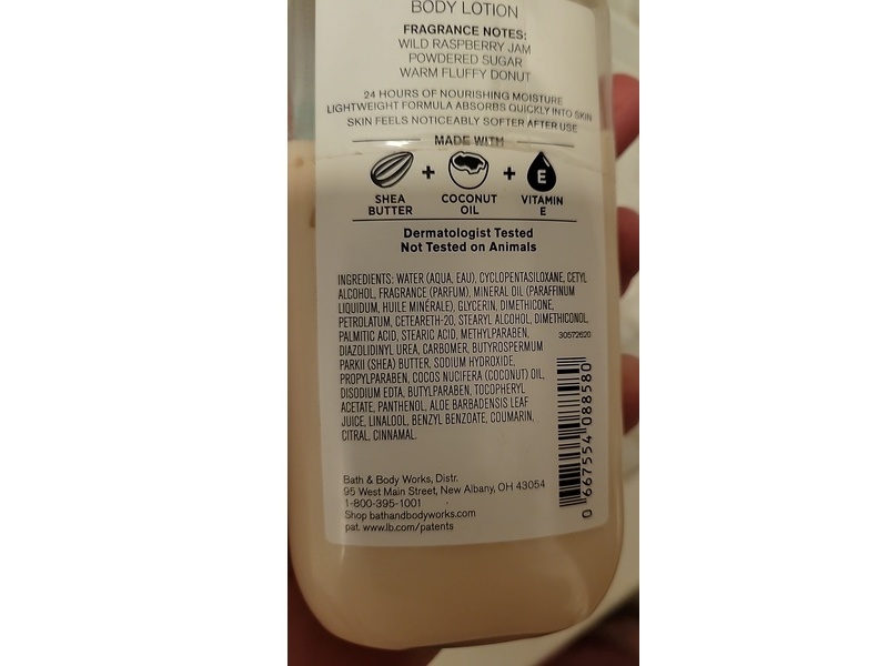 Bath & Body Works Body Lotion, Raspberry Jam Donut, Shea Butter + Vitamin E, 8 fl oz/236 mL