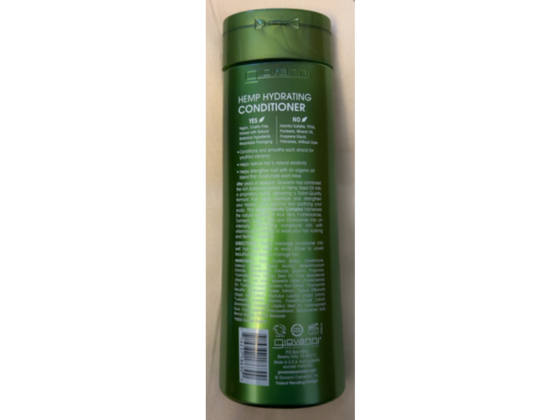Giovanni Hemp Hydrating Conditioner, 13.5 fl oz/399 mL