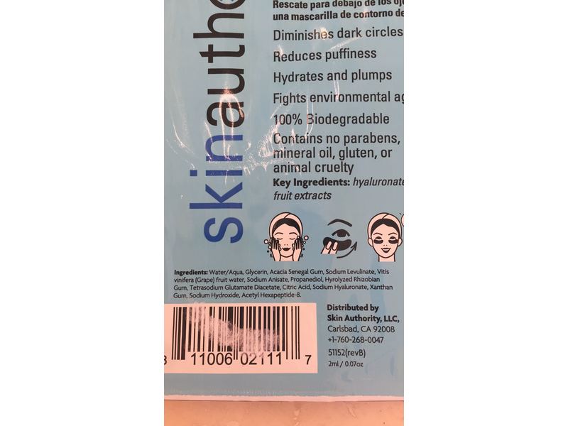 Skin Authority Under Eye Rescue Mask, 0.07 oz/2 mL
