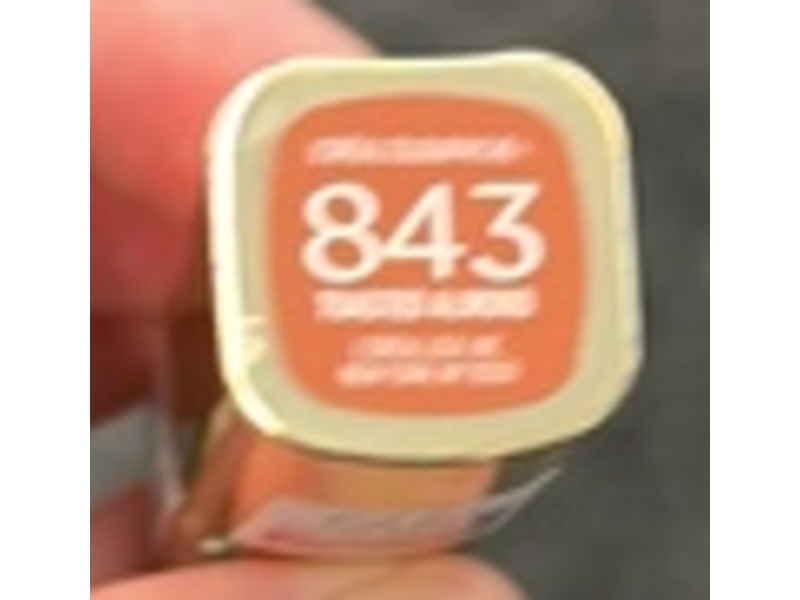 L'Oreal Paris Hydrating Satin Lipstick, 843 Toasted Almond, 0.13 oz